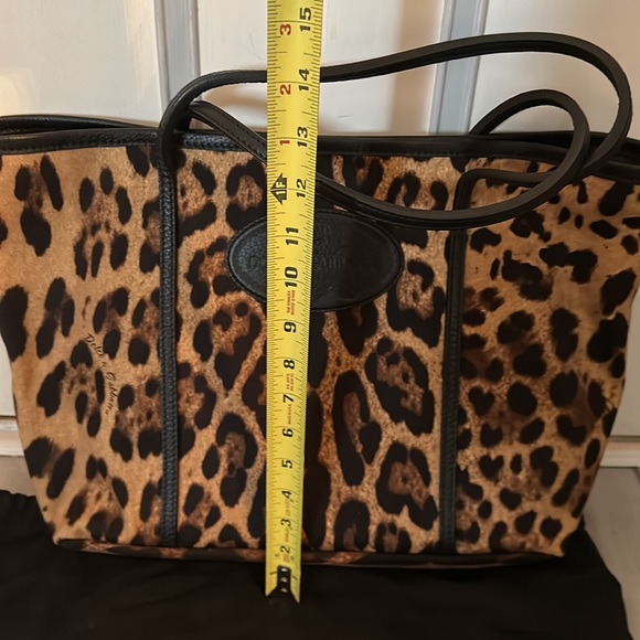 Dolce & Gabbana Black and Brown Leopard Print Tote - Picture 7 of 11
